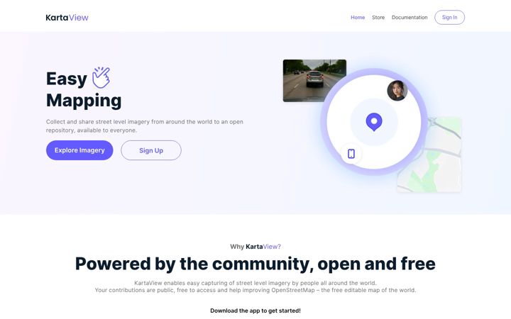 Screenshot of kartaview.org
