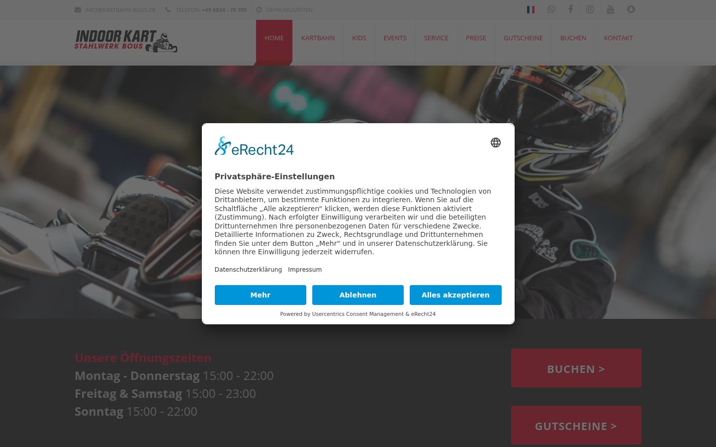 Screenshot of the consent banner shown before any interaction