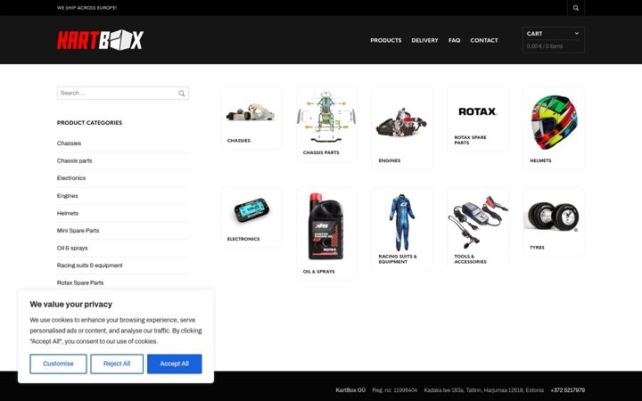Screenshot of kartbox.eu