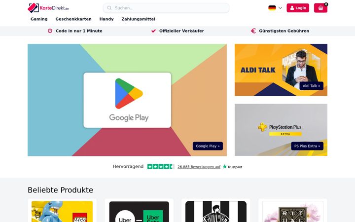 Screenshot of kartedirekt.de