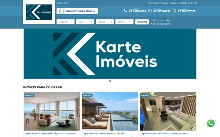 Screenshot of karteimoveis.com.br