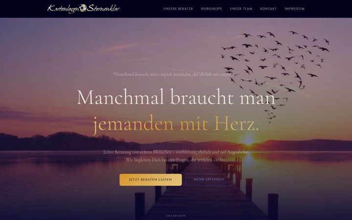 Screenshot of kartenlegen-sternenklar.de