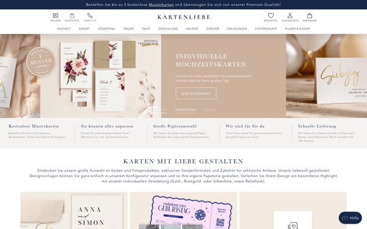 Screenshot of kartenliebe.at