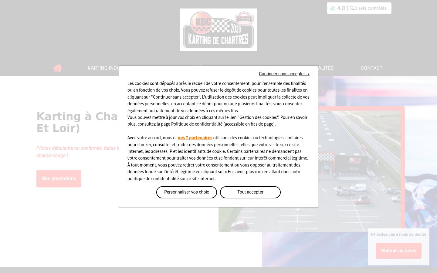 Screenshot del banner di consenso mostrato prima di qualsiasi interazione