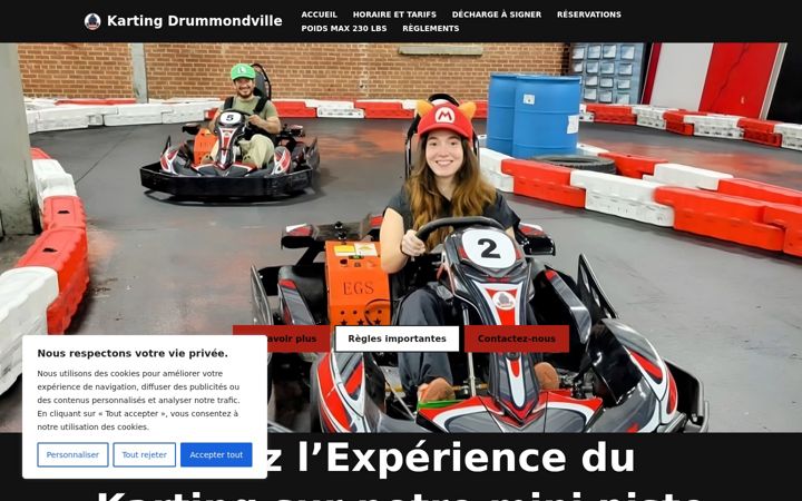 Screenshot of kartingdrummondville.com
