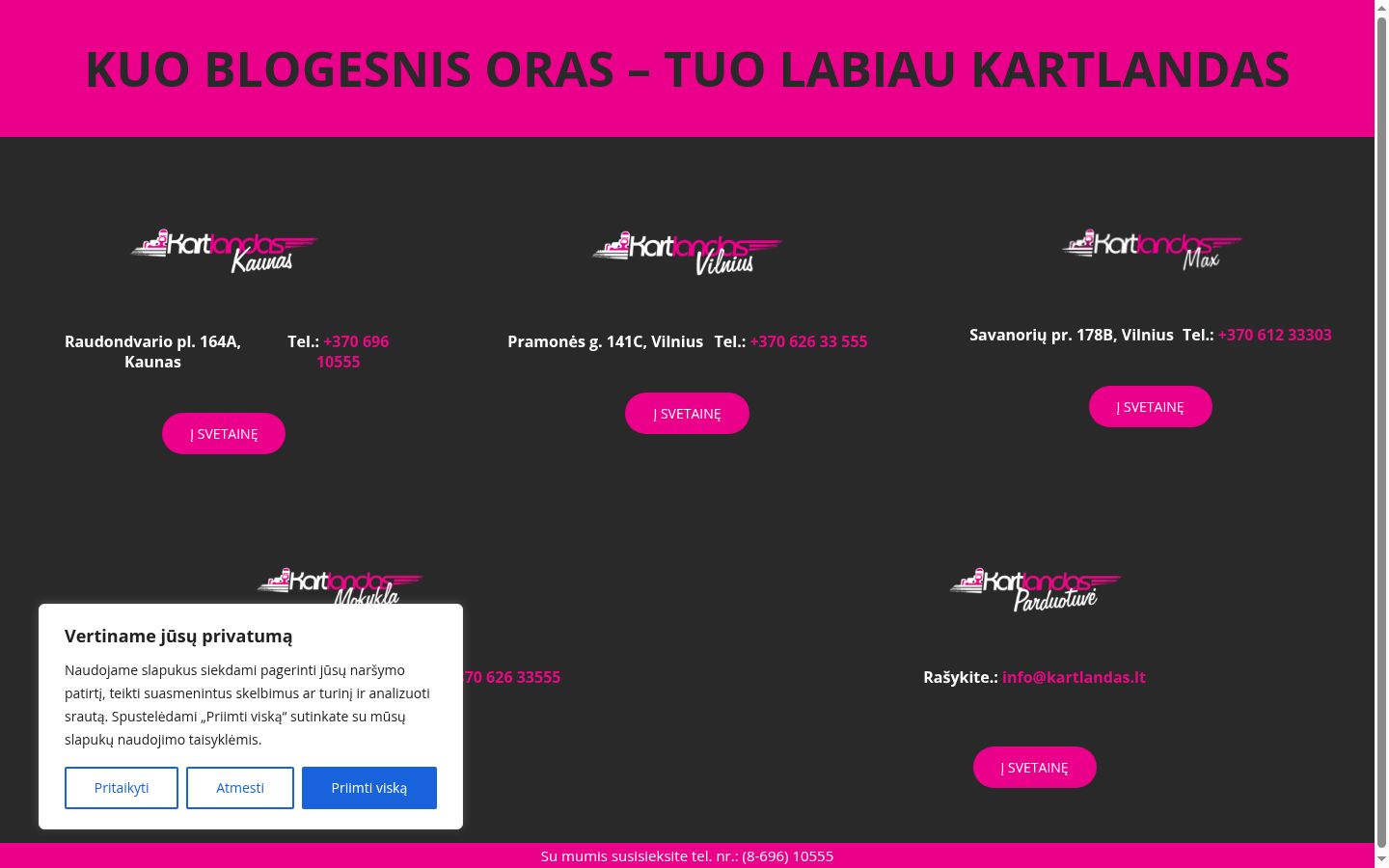 Screenshot του banner συγκατάθεσης που εμφανίστηκε πριν από οποιαδήποτε αλληλεπίδραση