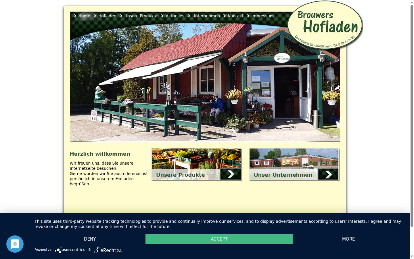 Screenshot of the consent banner shown before any interaction