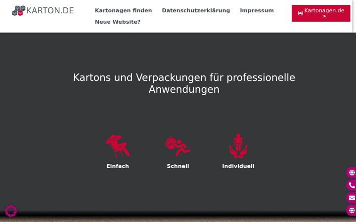 Screenshot of karton.de