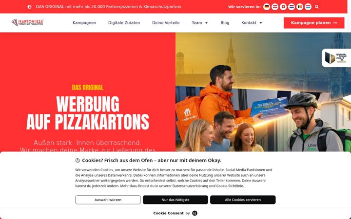 Screenshot of kartonizza.de