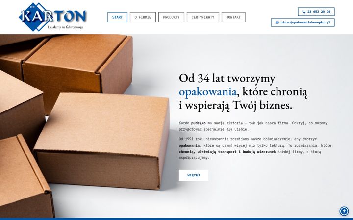 Screenshot of kartonkonopki.pl