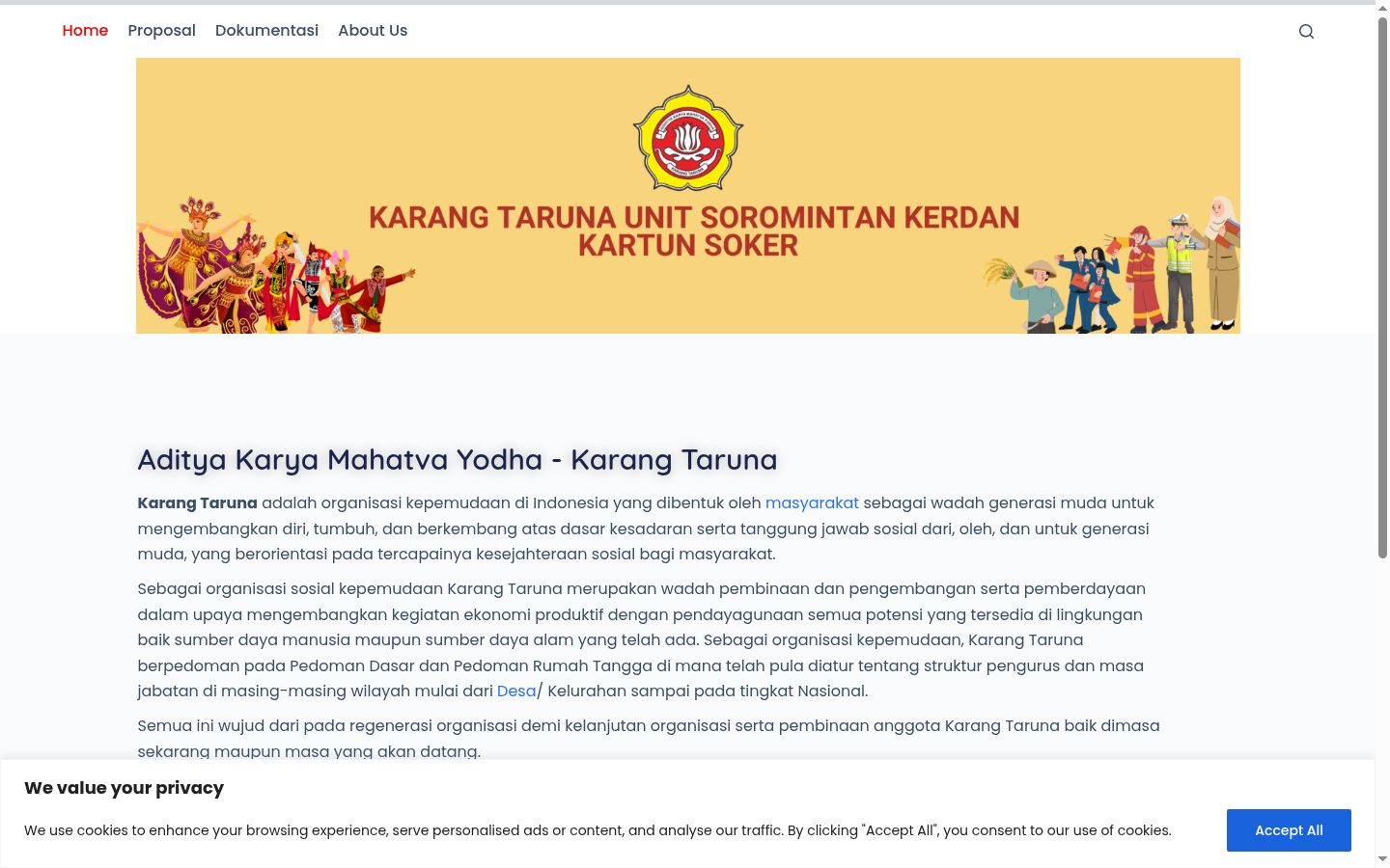 Screenshot tal-banner tal-kunsens muri qabel kwalunkwe interazzjoni
