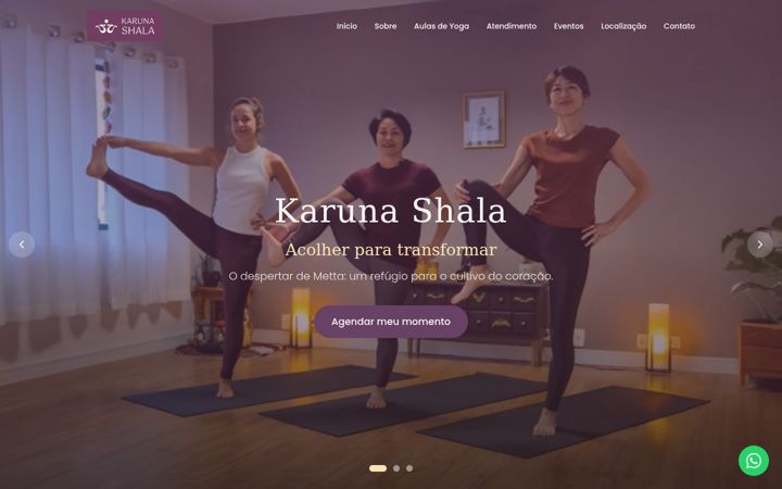 Screenshot of karunashala.com.br