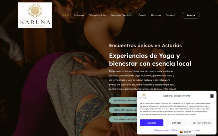 Screenshot of karunayogaeventos.com