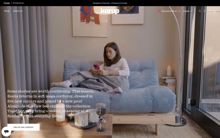 Screenshot of karupfurniture.com