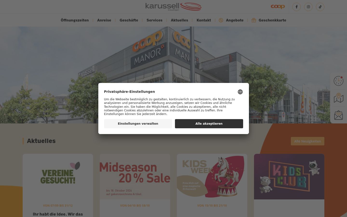 Screenshot of the consent banner shown before any interaction