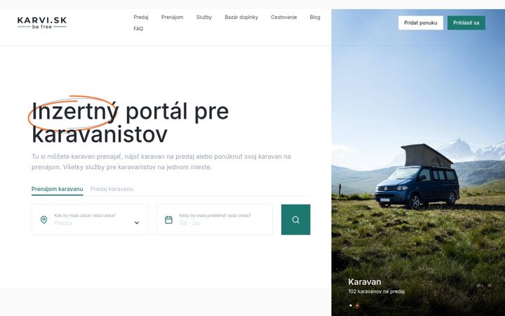 Screenshot of karvi.cz