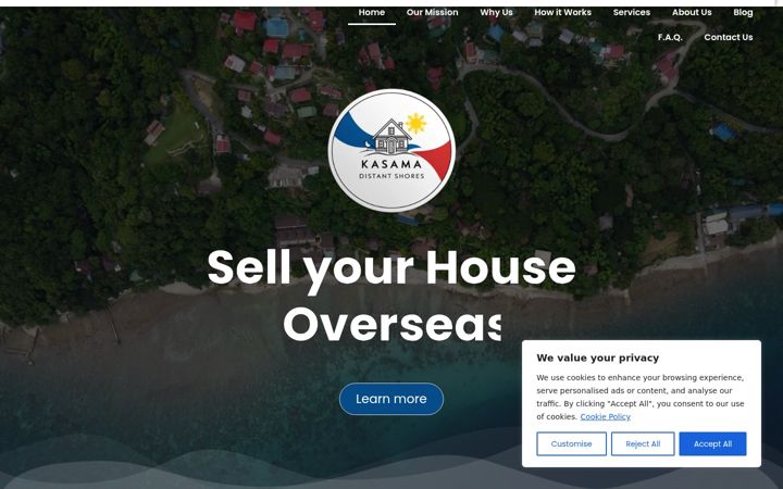Screenshot of kasamadistantshores.com