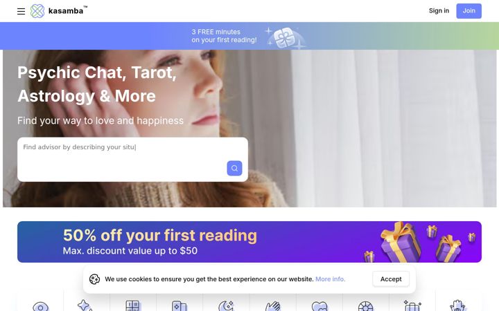 Screenshot of kasamba.com