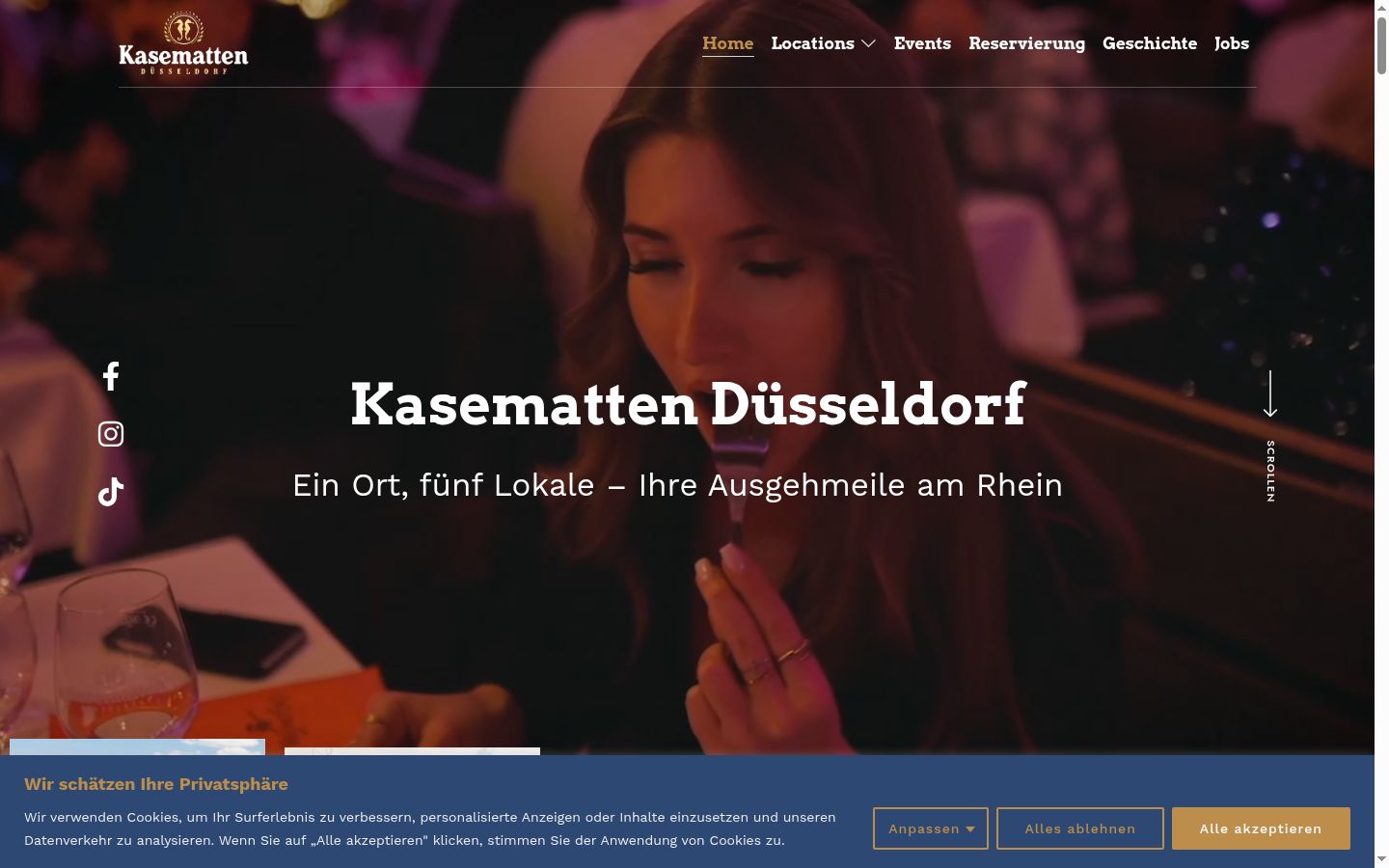 Screenshot des Einwilligungsbanners vor jeglicher Interaktion