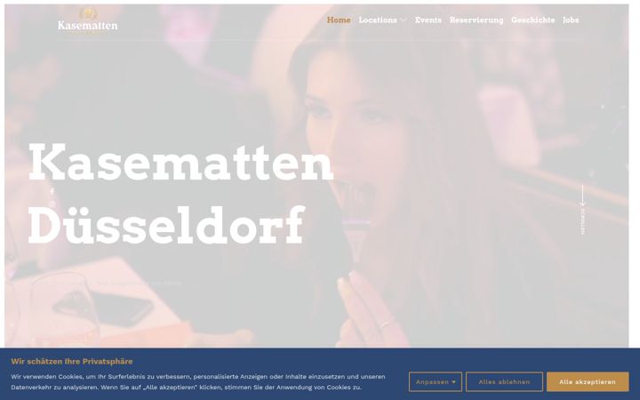 Screenshot of kasematten-duesseldorf.de