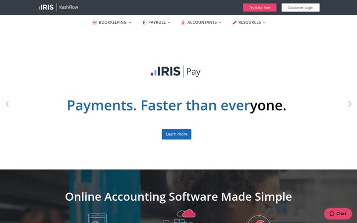 Screenshot of kashflow.com