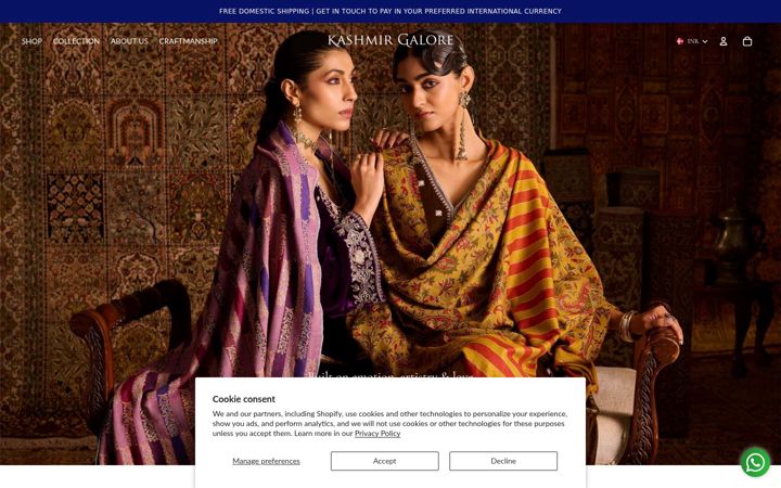 Screenshot of kashmirgalore.com