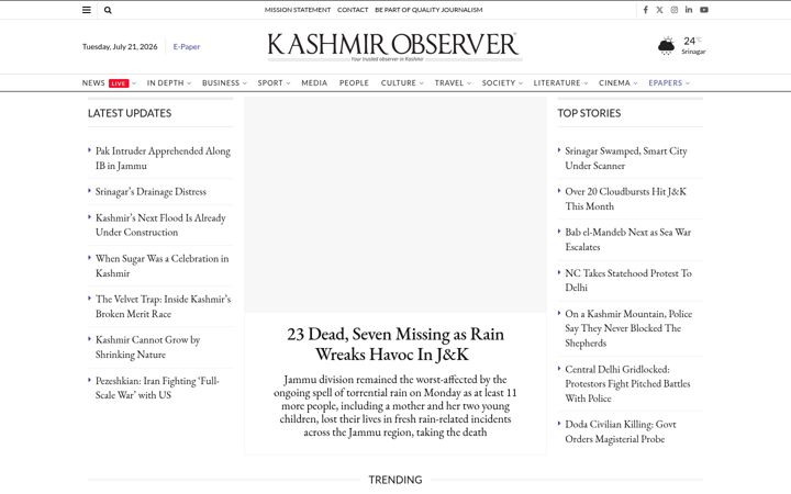 Snímek obrazovky kashmirobserver.net