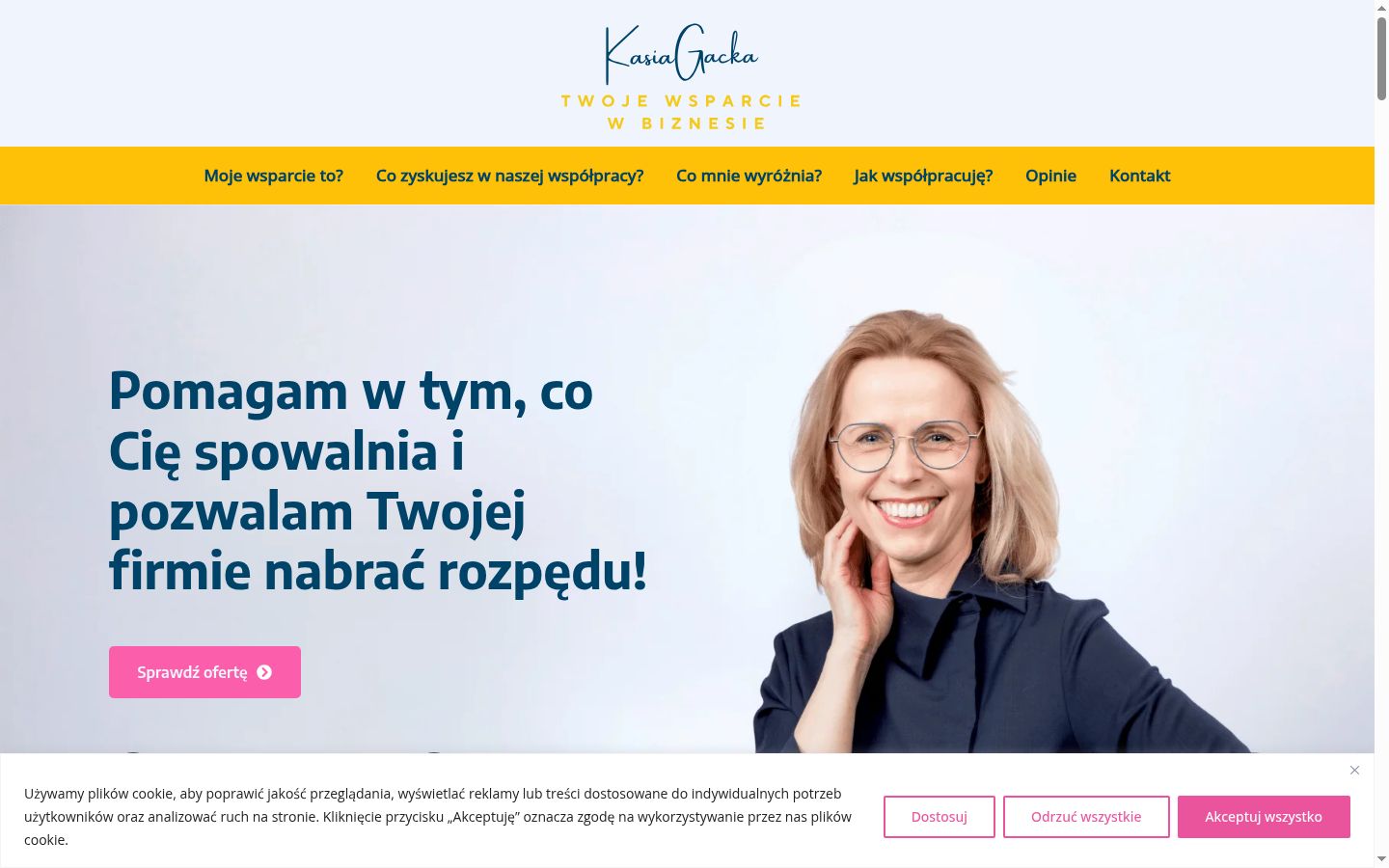 Zrzut ekranu banera zgody wyświetlanego przed jakąkolwiek interakcją
