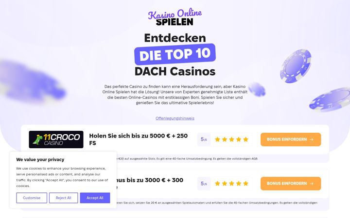 Screenshot of kasinoonlinespielen.com