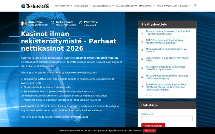 Screenshot of kasinoseta.com