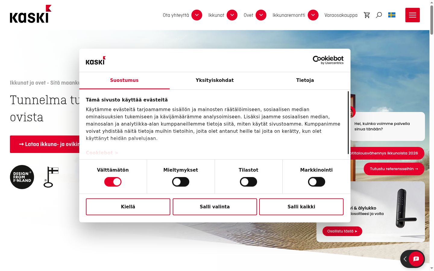 Screenshot van de toestemmingsbanner zoals getoond vóór enige interactie