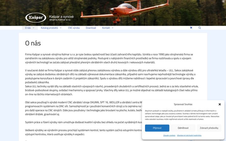 Screenshot of kasparaero.cz