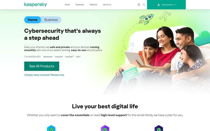 Skjermbilde av kaspersky.co.in
