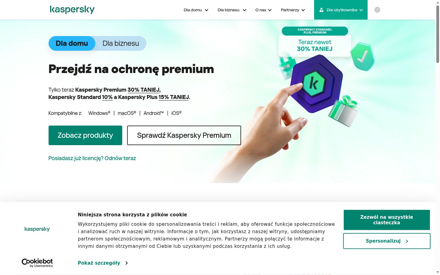 Snímek obrazovky baneru souhlasu zobrazeného před jakoukoli interakcí