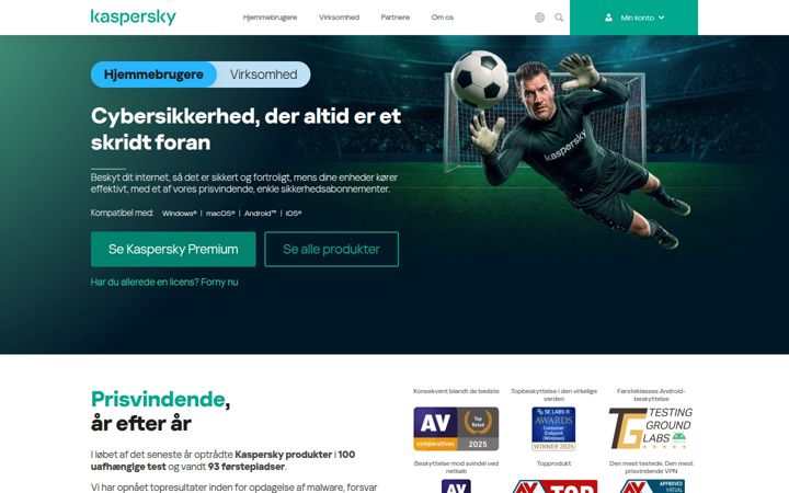 Екранна снимка на kaspersky.com