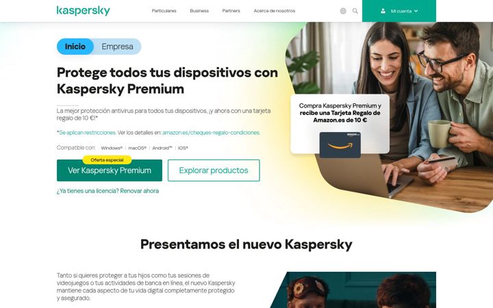 Screenshot di kaspersky.es