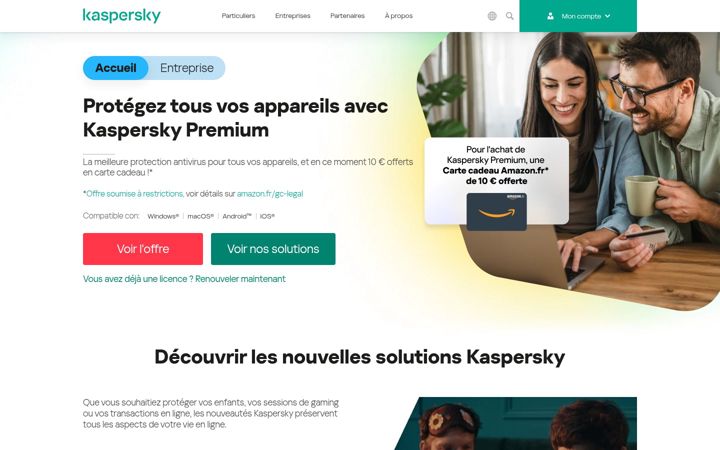 Screenshot of kaspersky.fr