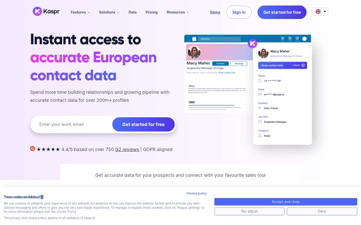 Screenshot of kaspr.io