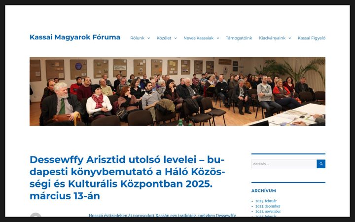 Screenshot of kassaimagyarok.sk