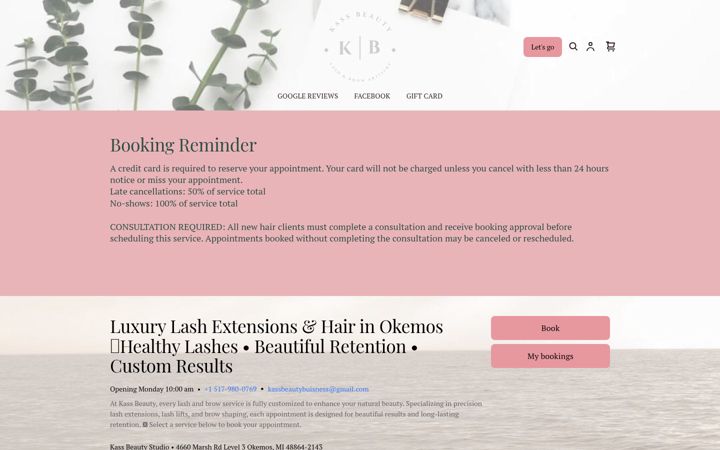 Screenshot of kassbeautypage.com