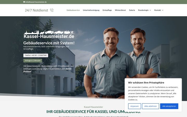 Screenshot of kassel-hausmeister.de