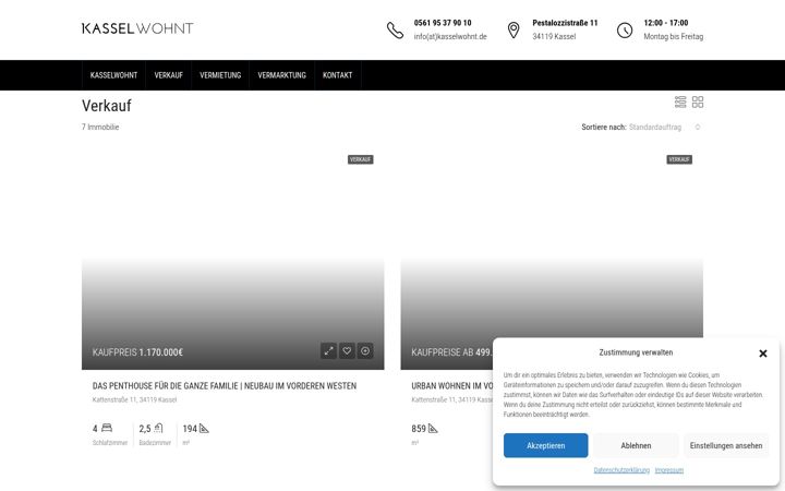 Screenshot of kasselwohnt.de