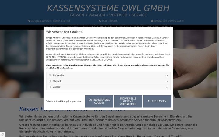 Screenshot of kassensysteme-owl.de
