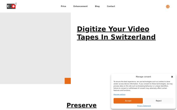 Screenshot of kassettedigitalisieren.ch