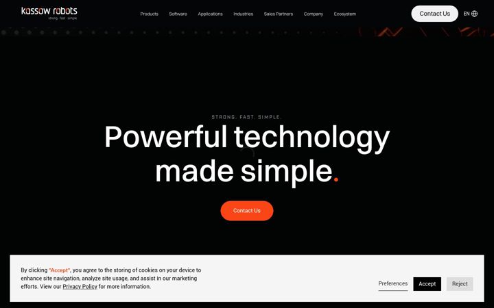 Screenshot of kassowrobots.com