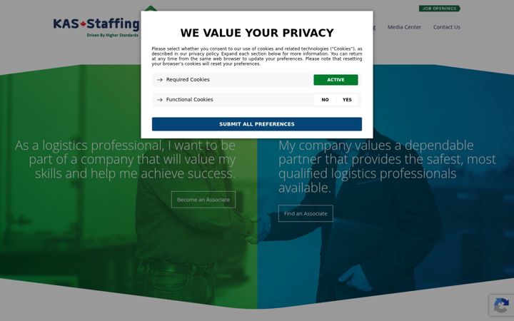 Screenshot of kasstaffing.com