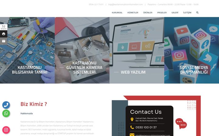 Screenshot of kastamonubilisimhizmetleri.com