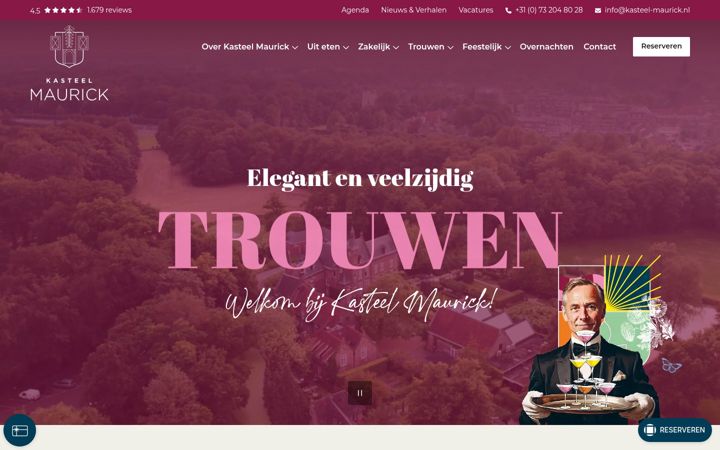Screenshot of kasteel-maurick.nl