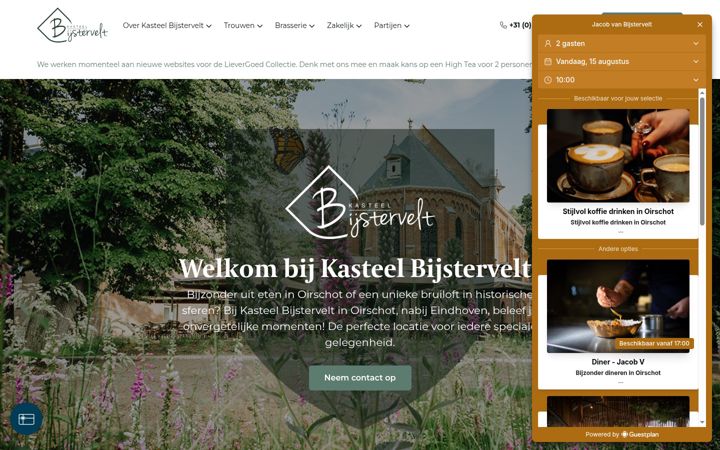 Screenshot of kasteelbijstervelt.nl