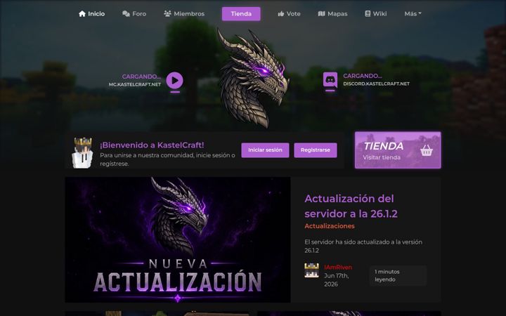Screenshot of kastelcraft.net